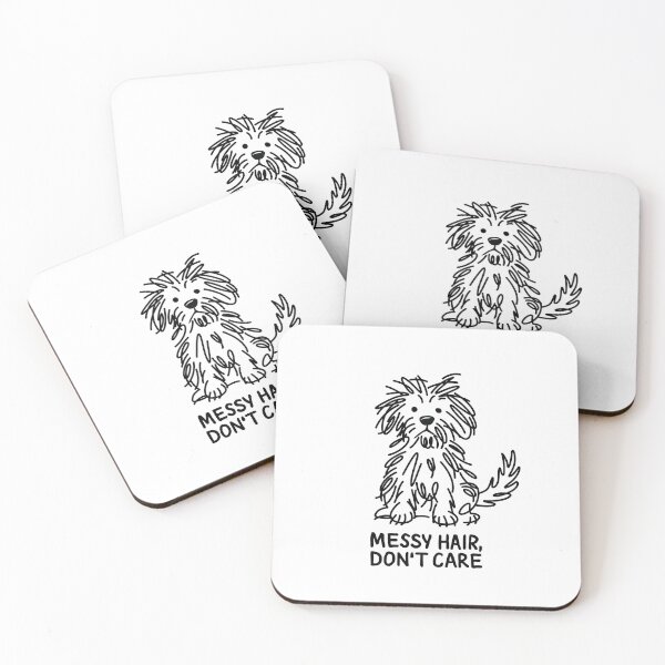 Item preview, Messy Hair Don’t Care Dog Drawing – Funny Scruffy Dog Sketch- Dog Lover art designed and sold by station-one.