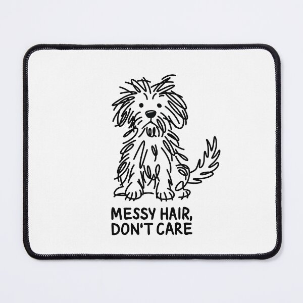 Item preview, Messy Hair Don’t Care Dog Drawing – Funny Scruffy Dog Sketch- Dog Lover art designed and sold by station-one.