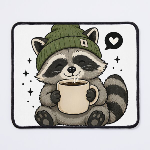 Item preview, Cute Raccoon Coffee Lover – Cozy Animal Design designed and sold by Hischers Solution.
