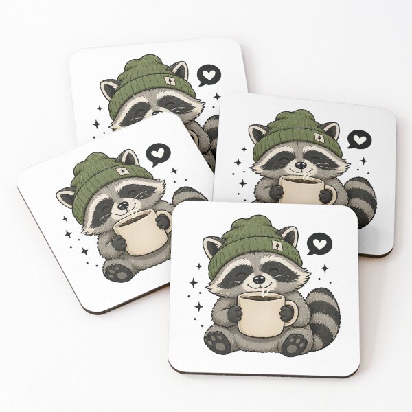 Item preview, Cute Raccoon Coffee Lover – Cozy Animal Design designed and sold by Hischers Solution.