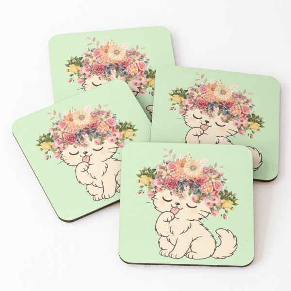 Item preview, Kitten with a flower crown designed and sold by ArtsyLouise.