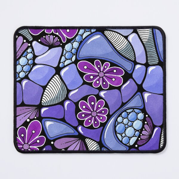 Item preview, Abstract Purple Floral Doodle Mosaic designed and sold by Doodleofnono.