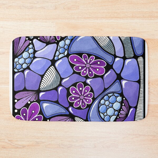 Item preview, Abstract Purple Floral Doodle Mosaic designed and sold by Doodleofnono.