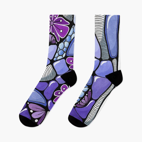 Item preview, Abstract Purple Floral Doodle Mosaic designed and sold by Doodleofnono.