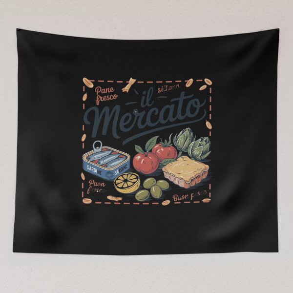 Item preview, Italian Market Sardines Summer Amalfi Coast designed and sold by Dressed For  Duty.