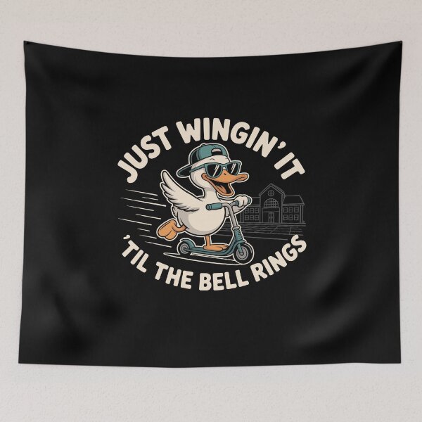 Item preview, Just Wingin' It 'Till Bell Ring Funny Goose Teacher designed and sold by Dressed For  Duty.