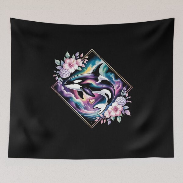 Item preview, Orca With Floral Funny Graphic For Summer Girl Sealife designed and sold by Dressed For  Duty.