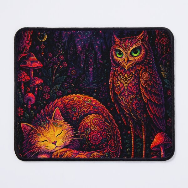 Item preview, Mystic Cat and Owl Art designed and sold by MoonfurStudio.