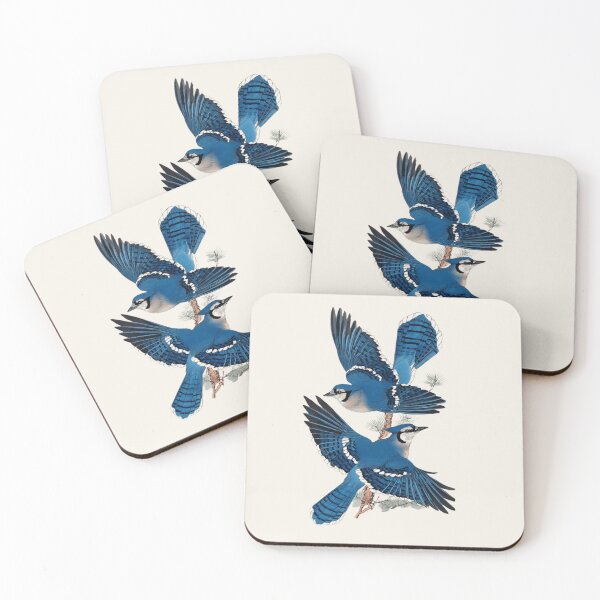 Item preview, Blue Jay Flight Japanese Woodblock Style Bird Art Print Ohara Koson designed and sold by BestVarieties.