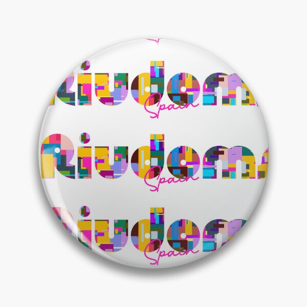 Item preview, Riudoms, Spain, Vibrant Abstract City Typography Art designed and sold by Wanderful-roads.