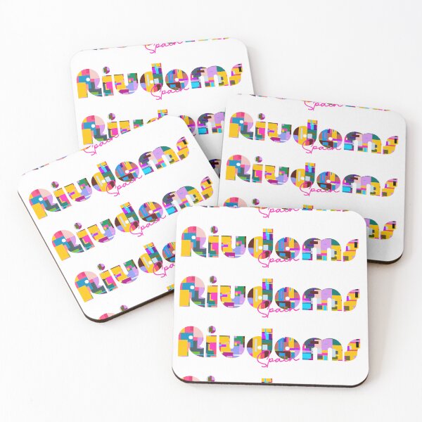 Item preview, Riudoms, Spain, Vibrant Abstract City Typography Art designed and sold by Wanderful-roads.