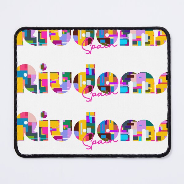 Item preview, Riudoms, Spain, Vibrant Abstract City Typography Art designed and sold by Wanderful-roads.