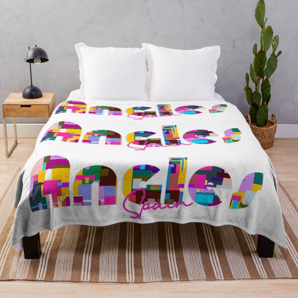 Item preview, Anglès, Spain, Vibrant Abstract City Typography Art designed and sold by Wanderful-roads.