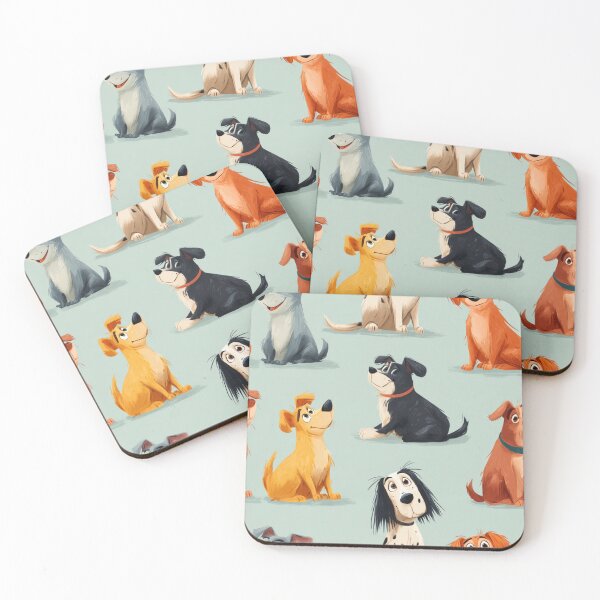 Item preview, Cute Cartoon Dogs Pattern Happy Puppies designed and sold by NicolasGlowArt.
