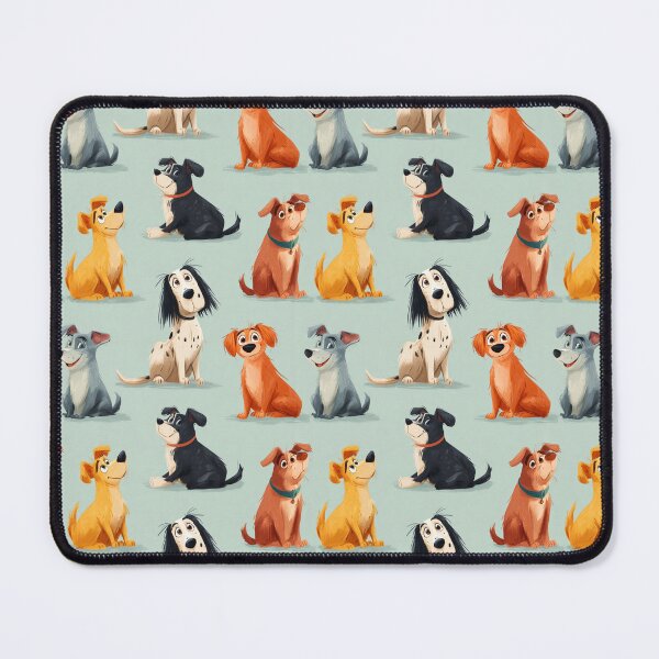 Item preview, Cute Cartoon Dogs Pattern Happy Puppies designed and sold by NicolasGlowArt.