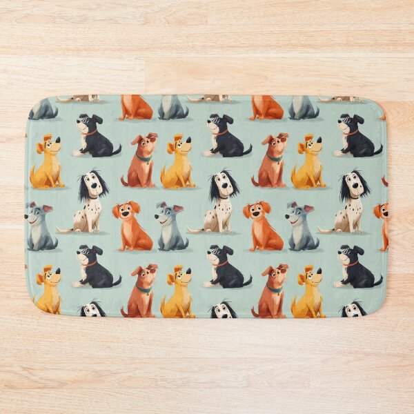 Item preview, Cute Cartoon Dogs Pattern Happy Puppies designed and sold by NicolasGlowArt.