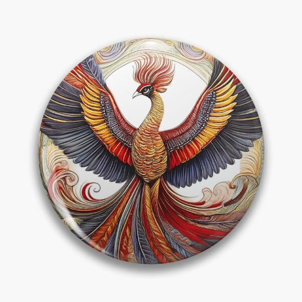 Item preview, “Colorful Phoenix Mandala Boho Folk Illustration” designed and sold by Radhamadhaba Pattachitra Vibes”.