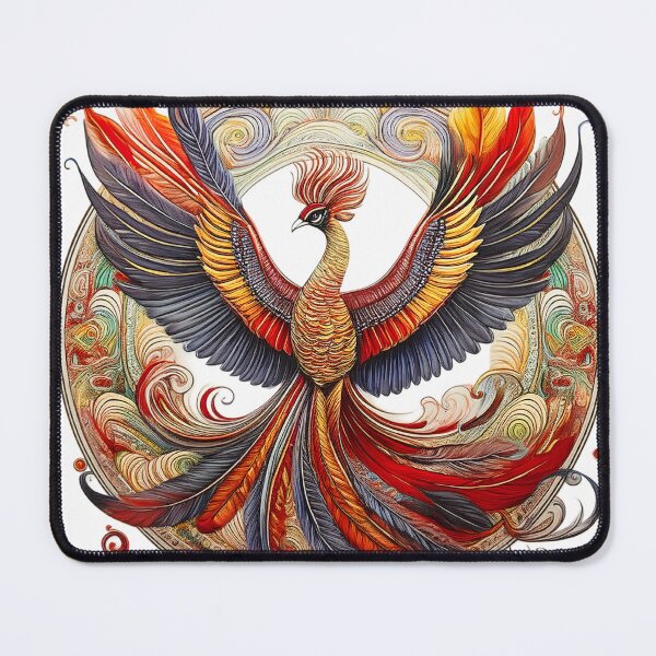 Item preview, “Colorful Phoenix Mandala Boho Folk Illustration” designed and sold by Radhamadhaba Pattachitra Vibes”.