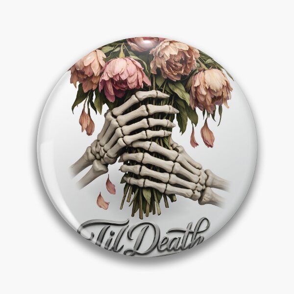 Item preview, Skeletal Embrace: Til Death Wilted Peonies Fine-Line Illustration designed and sold by Studio77-Gothic.