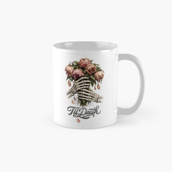 Item preview, Skeletal Embrace: Til Death Wilted Peonies Fine-Line Illustration designed and sold by Studio77-Gothic.