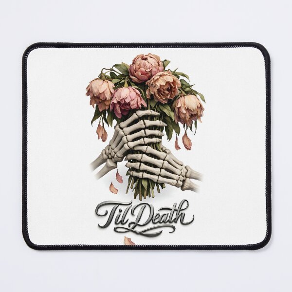 Item preview, Skeletal Embrace: Til Death Wilted Peonies Fine-Line Illustration designed and sold by Studio77-Gothic.