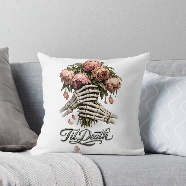 Item preview, Skeletal Embrace: Til Death Wilted Peonies Fine-Line Illustration designed and sold by Studio77-Gothic.