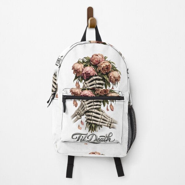 Item preview, Skeletal Embrace: Til Death Wilted Peonies Fine-Line Illustration designed and sold by Studio77-Gothic.
