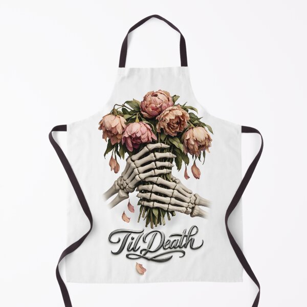 Item preview, Skeletal Embrace: Til Death Wilted Peonies Fine-Line Illustration designed and sold by Studio77-Gothic.