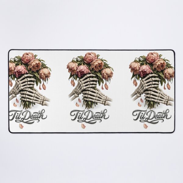 Item preview, Skeletal Embrace: Til Death Wilted Peonies Fine-Line Illustration designed and sold by Studio77-Gothic.