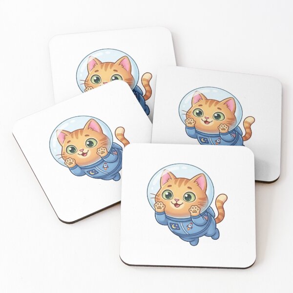 Item preview, Cute Space Explorer Kawaii Astronaut Ginger Cat designed and sold by CozyAStudio.