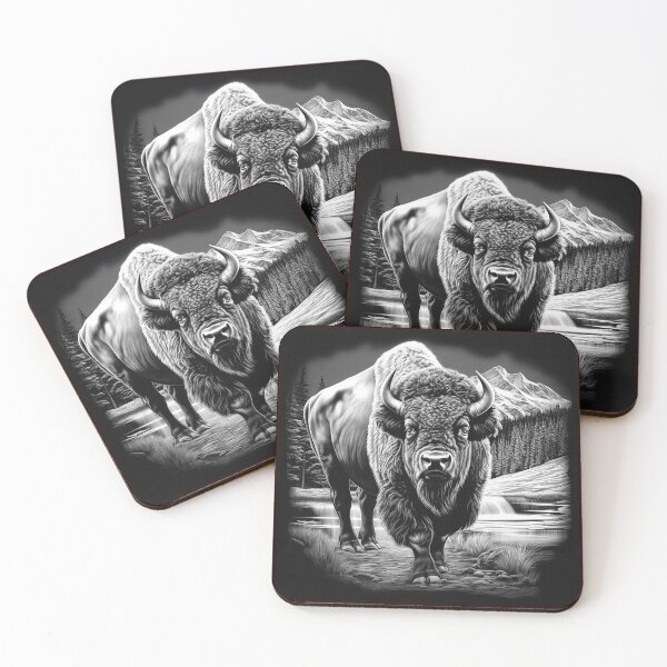 Item preview, American Bison by Mountain Lake Illustration designed and sold by inkoutninja.