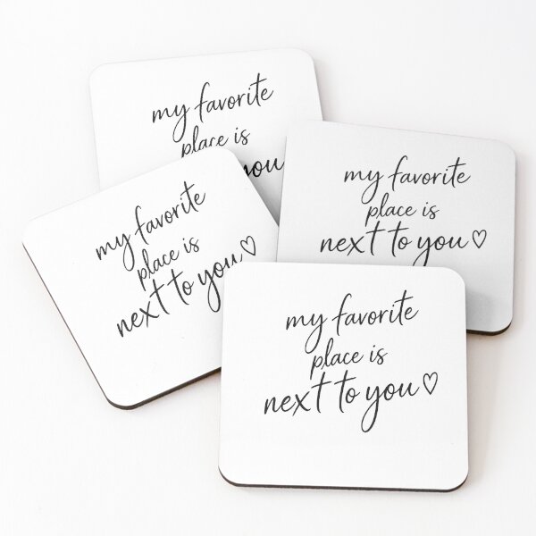 Item preview, my favorite place is next to you romantic typography sticker designed and sold by Lovestickerco.