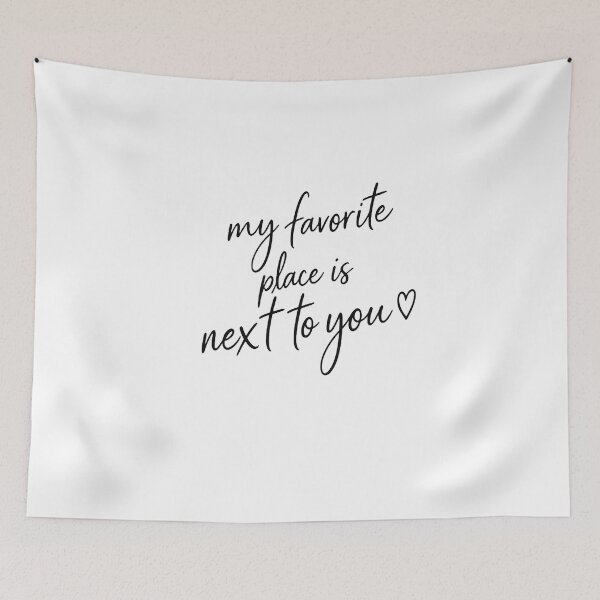 Item preview, my favorite place is next to you romantic typography sticker designed and sold by Lovestickerco.