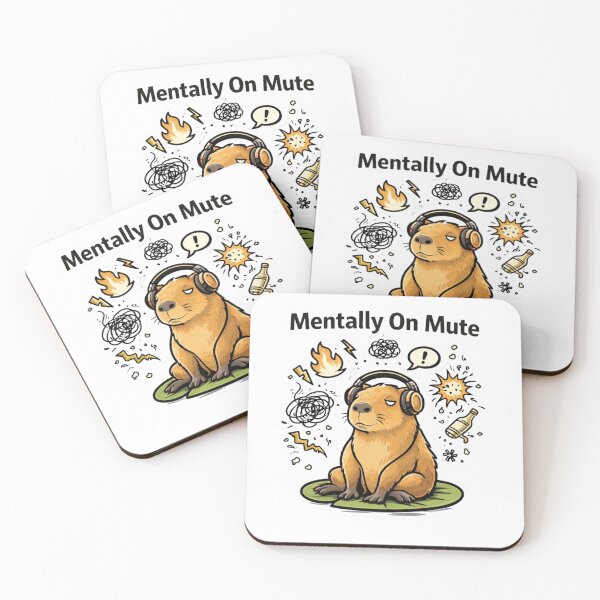 Item preview, Funny Capybara Introvert Headphones Sticker designed and sold by Gentlestate.
