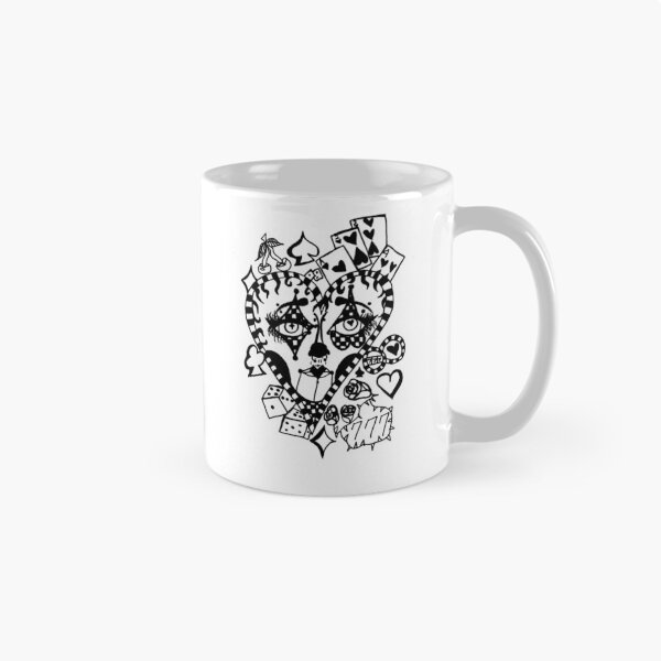 Item preview, Greyscale Tattoo Style Gambling Theme Circus Clown designed and sold by KayTurtless.