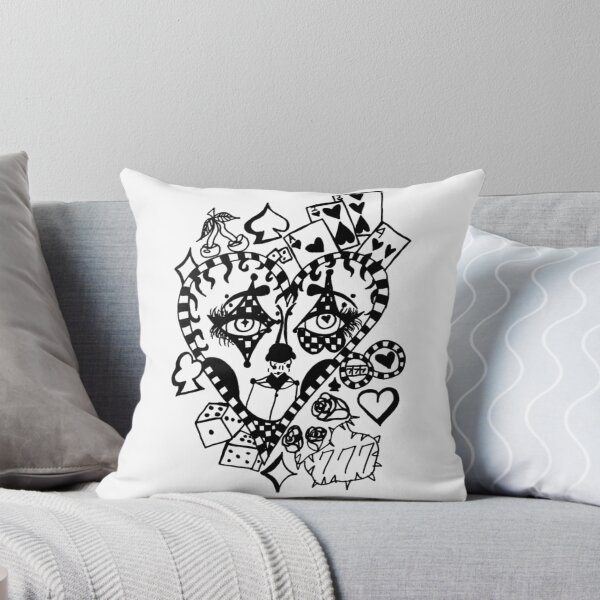 Item preview, Greyscale Tattoo Style Gambling Theme Circus Clown designed and sold by KayTurtless.