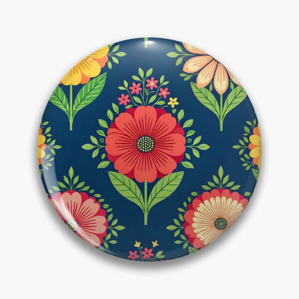 Item preview, 70s vibrant fabric floral pattern designed and sold by Ponted.