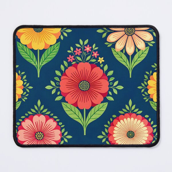 Item preview, 70s vibrant fabric floral pattern designed and sold by Ponted.