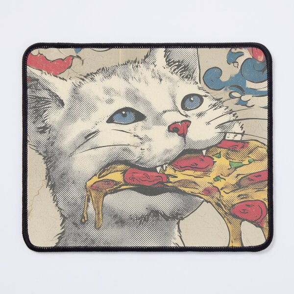 Item preview, Greedy White Cat Eating Pizza Funny Cute Food Cat Design designed and sold by Meow-Attitude.