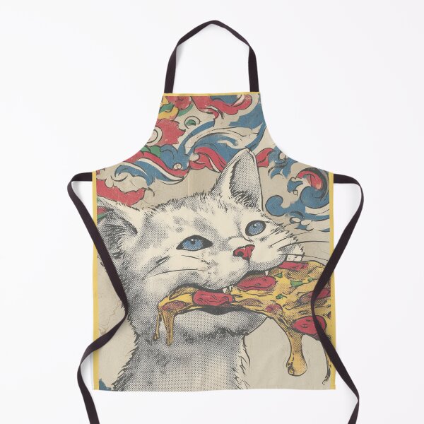 Item preview, Greedy White Cat Eating Pizza Funny Cute Food Cat Design designed and sold by Meow-Attitude.