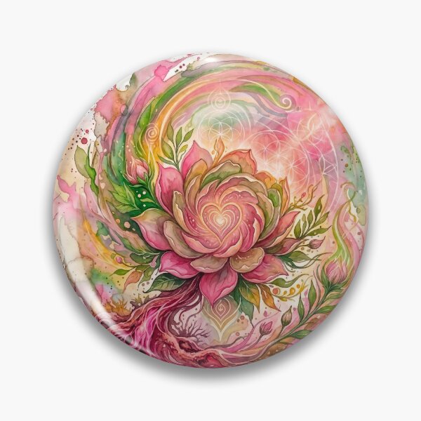 Item preview, Heart Chakra Watercolor Hyper-Bloom Love & Emerald designed and sold by The Sensing Room.