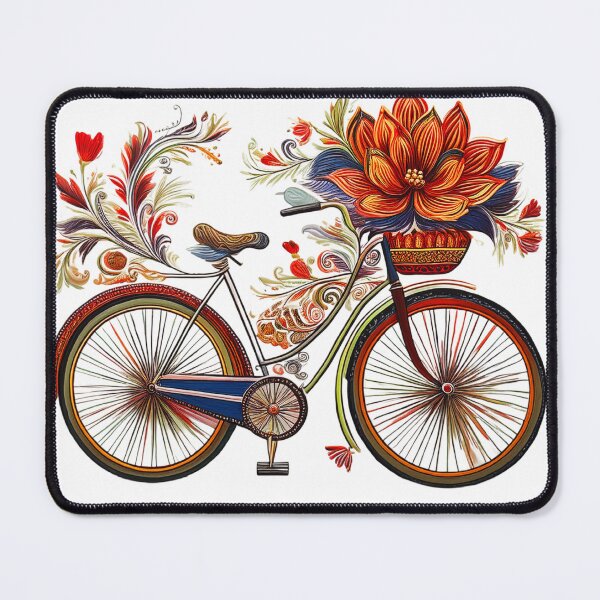 Item preview, Vintage Floral Bicycle Boho Aesthetic Art” designed and sold by Radhamadhaba Pattachitra Vibes”.
