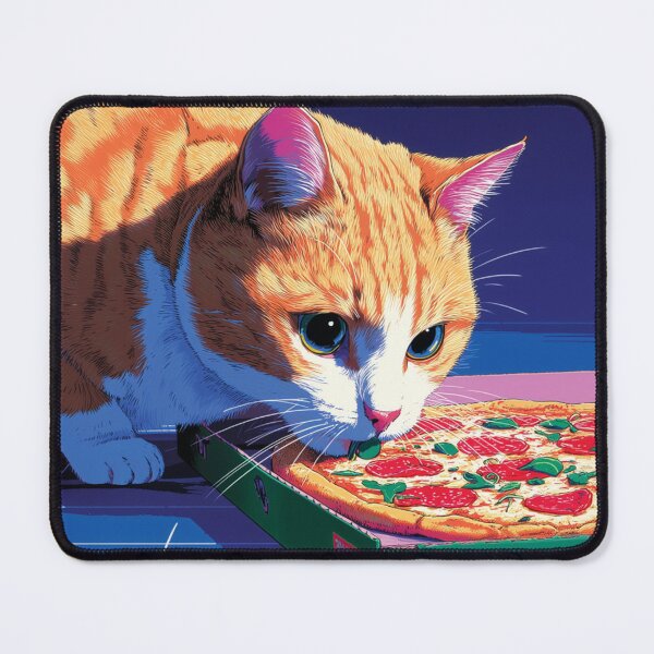 Item preview, Cautious Orange Cat Eating Pizza Cute Funny Cat Aesthetic designed and sold by Meow-Attitude.