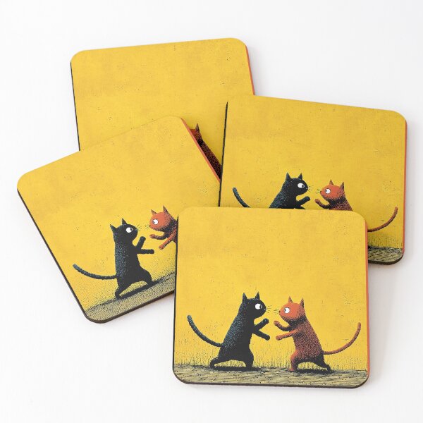 Item preview, Cute Fighting Cats Funny Playful Cat Duo Kawaii Design designed and sold by Meow-Attitude.