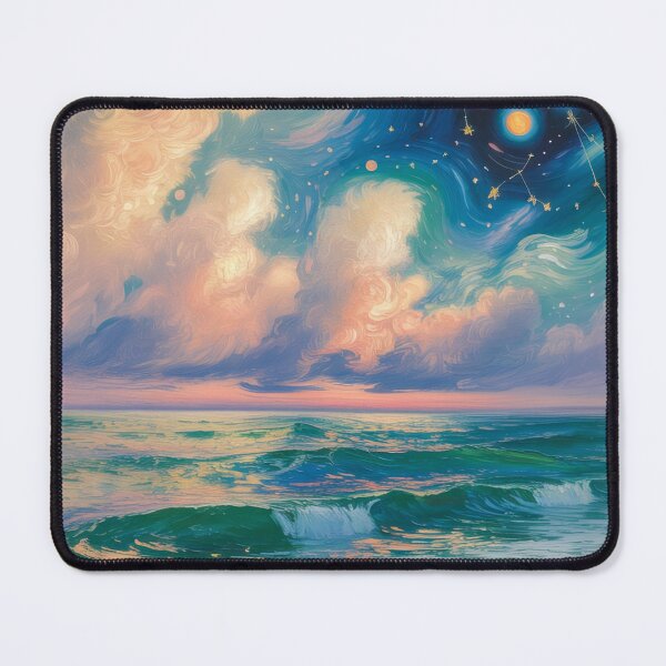 Item preview, Cosmic Impressionist Seascape – Monet Inspired Ocean & Celestial Sky Art designed and sold by Tamas Das.