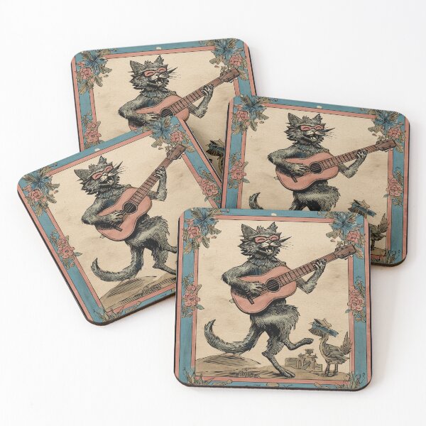Item preview, Grey Cat Playing Guitar Singing Cute Music Cat Design designed and sold by Meow-Attitude.