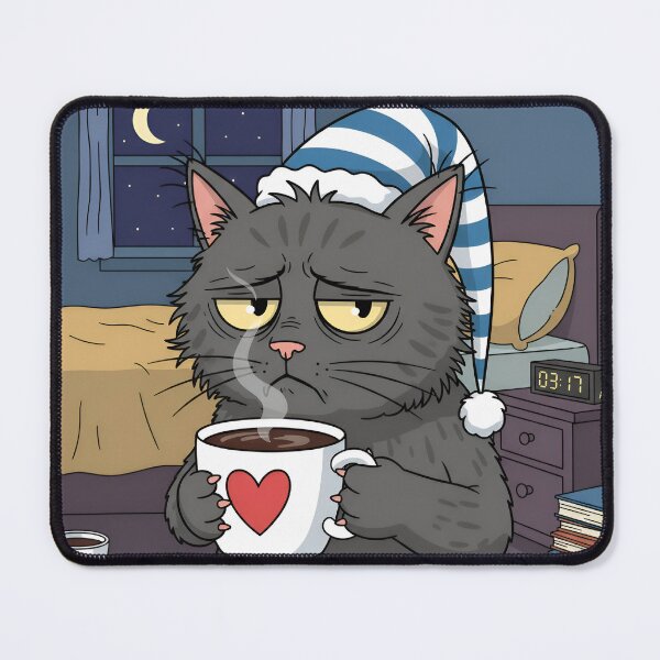 Item preview, Insomniac Coffee Cat designed and sold by Found Dream.