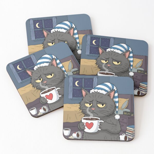 Item preview, Insomniac Coffee Cat designed and sold by Found Dream.