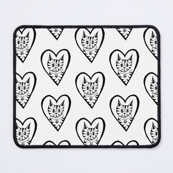 Item preview, Greyscale Tattoo Flash Cute Cat Heart designed and sold by KayTurtless.