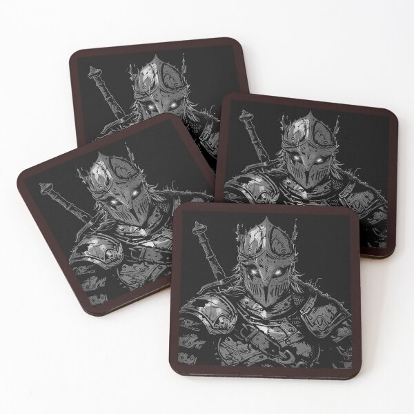 Item preview, Dark Fantasy Knight Illustration on Black designed and sold by inkoutninja.